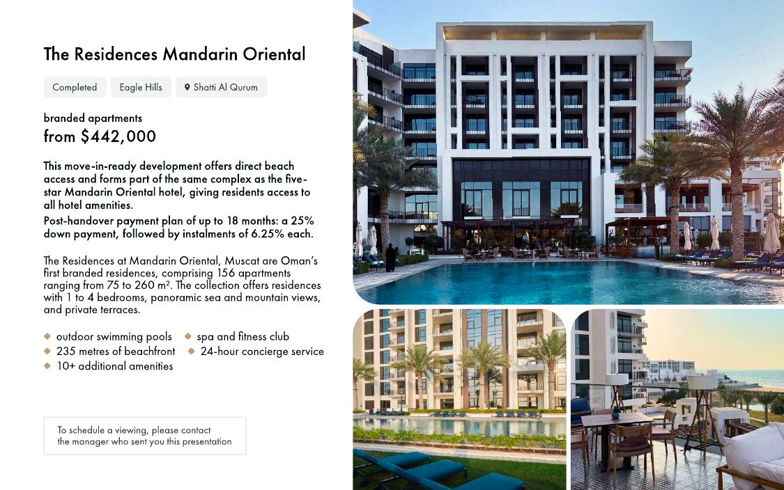 The Residences Mandarin Oriental brochure page